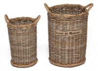 Корзина Secret De Maison Yanbe (набор из 2 штук) натуральный ротанг, 31*31*44 / 39*39*54 , Натуральный Кубу / Natural Kubu. Фото №1
