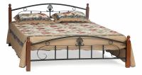 Кровать РУМБА (AT-203)/ RUMBA дерево гевея/металл, 140х200 см (double bed), красный дуб/черный фото Кровать РУМБА (AT-203)/ RUMBA дерево гевея/металл, 140х200 см (double bed), красный дуб/черный. Фото №1