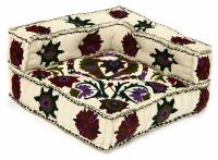 Модуль мягкий угловой  Secret De Maison MAHARAJA (mod. 10235) cotton canvas sujani, 80х80х43см, белый с цветами. Фото №1