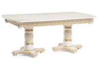 Стол деревянный Морнит 180(240)х100 слоновая кость / золото фото Стол деревянный Морнит 180(240)х100 слоновая кость / золото