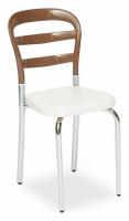 Стул Izmir (Mod.10) металл,,пластик,экокожа , 38x40x89.5см, бело-коричневый (поставляется только по 4 шт). Фото №1