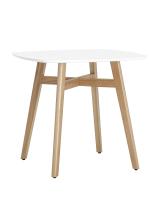 Стол обеденный Target 80*80 белый ножки массив бука фото Стол обеденный Target 80*80 белый ножки массив бука. Фото №1