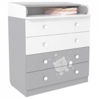 Комод Polini kids French 1580, Teddy, белый-серый фото Комод Polini kids French 1580, Teddy, белый-серый. Фото №1