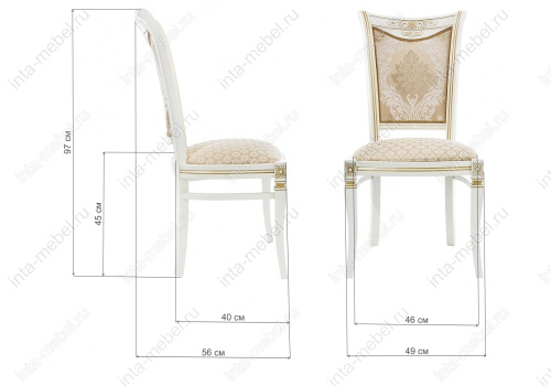 Стул деревянный Mariano молочный патина. Фото №2