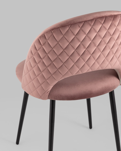 Стул Меган велюр с ромбами пыльно-розовый. Фото №9