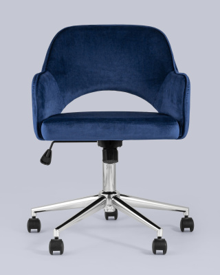 Кресло компьютерное Кларк велюр синий. Фото №5