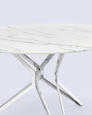 Стол обеденный Балтимор D120 белый стеклянный фото Стол обеденный Балтимор D120 белый стеклянный. Фото №5