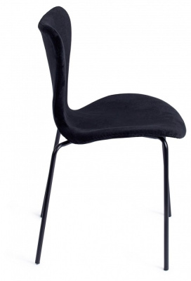 Стул Jacobsen SOFT (mod DC 103)  металл/флок, 59x45.5x84.5, черный (поставляется по 4 шт). Фото