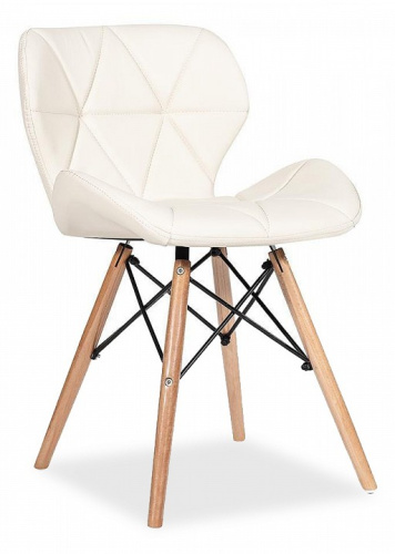 Стул STUTTGART (mod. 74) дерево береза/металл/экокожа, 42 х 52 х 72 х 45 см, слоновая кость /бук (поставляется по 4 шт). Фото №1