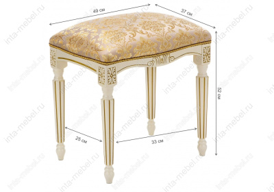 Стул деревянный Беттино патина золото / бежевый. Фото