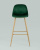 Стул барный Валенсия велюр зеленый ножки цвет дерево. Фото №5