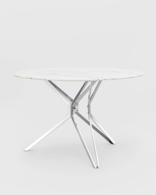 Стол обеденный Балтимор D120 белый стеклянный фото Стол обеденный Балтимор D120 белый стеклянный. Фото №4