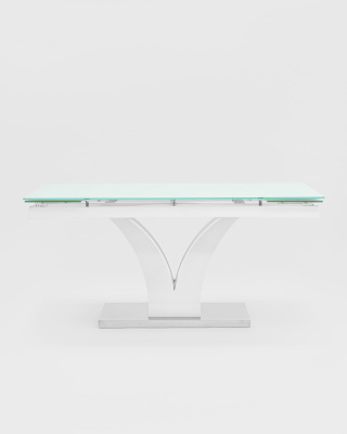 Стол обеденный Верона раскладной 160-220*90 глянцевый белый. Фото