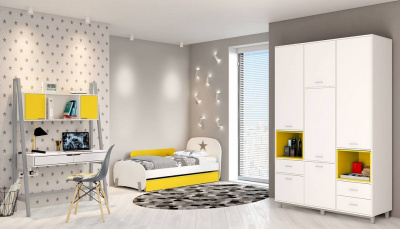 Шкаф комбинированный Polini Kids Mirum, белый фото Шкаф комбинированный Polini Kids Mirum, белый. Фото №4