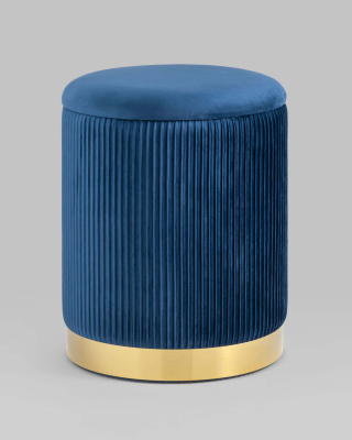 Пуф Шарлотта с ящиком велюр синий фото Пуф Шарлотта с ящиком велюр синий. Фото №3