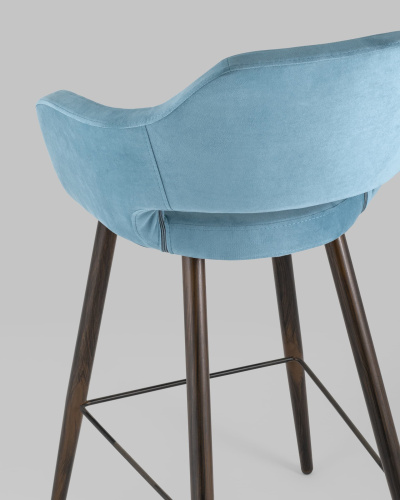Стул барный Саймон велюр пыльно-голубой. Фото №8