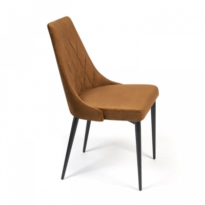 Стул LAVANDA (mod.712) ткань/металл, 55х55х92 см, высота до сиденья 50 см, коричневый barkhat 11/черный (поставляется по 4 шт). Фото