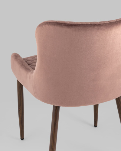 Стул Ститч Хани велюр пыльно-розовый ножки дерево. Фото №8
