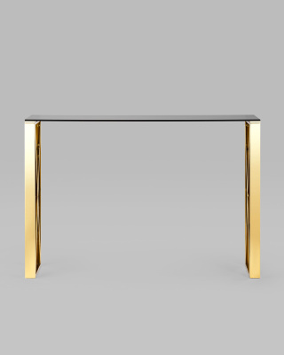 Консоль КРОСС 115*30 золото стекло smoke. Фото