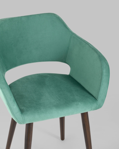 Стул с подлокотниками Саймон велюр морской. Фото №9