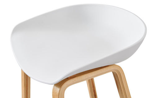 Стул барный BY003 белый бук/матовый черный металл. Фото №2