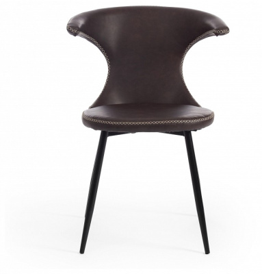 Стул FLAIR (mod. 9020) экокожа/металл, 60 х 56 х 78 см , коричневый 1/черный  (поставляется по 4 шт). Фото