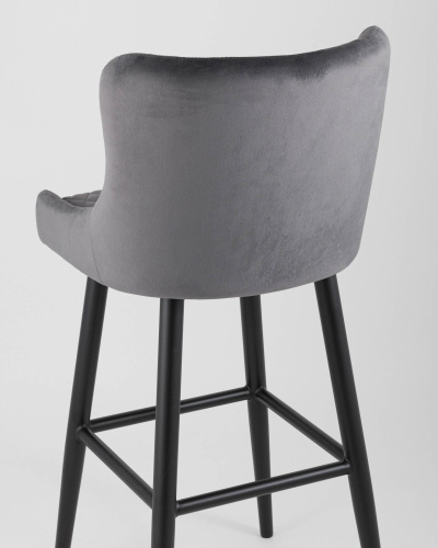 Стул барный Ститч велюр серый. Фото №8