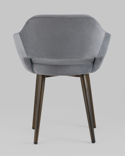 Стул с подлокотниками Саймон велюр тёмно-серый. Фото №6