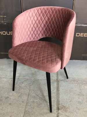 Стул Базель коралловый с прострочкой с черными ножками фото Стул Базель коралловый с прострочкой с черными ножками. Фото №4