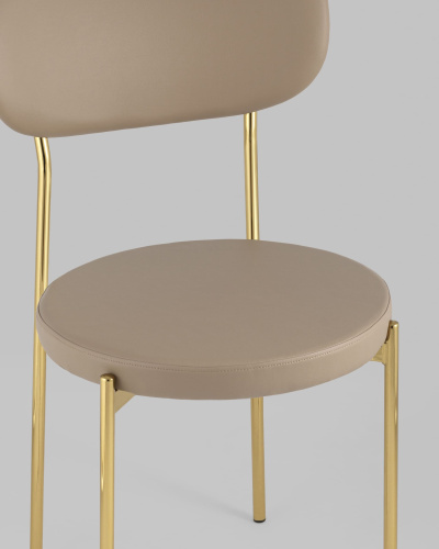 Стул Барбара экокожа бежевая золотые ножки. Фото №9