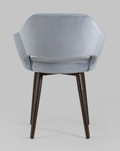 Стул с подлокотниками Саймон велюр серый. Фото №6