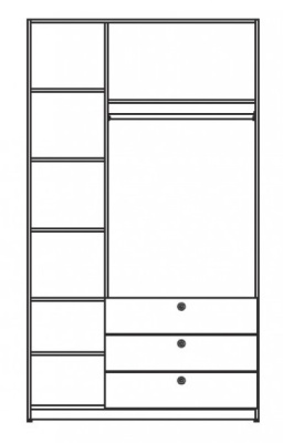 Шкаф трехдверный с тремя выдвижными ящиками Силуэт фото Шкаф трехдверный с тремя выдвижными ящиками Силуэт. Фото №3