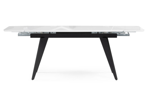 Стол стеклянный Элис 140(200)х80 белый / черный. Фото №3