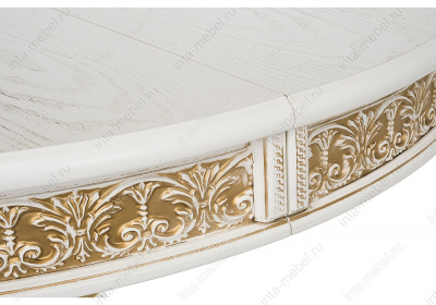 Стол Лорд молочный с золотой патиной. Фото