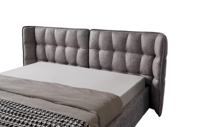 Кровать HUSK 8705 темно-бежевая с ящиком для белья. Фото №5