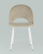 Стул Меган велюр бежевый белые ножки. Фото №5