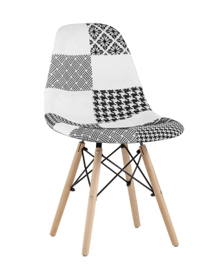 Стул DSW пэчворк черно-белый. Фото