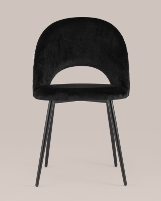 Стул Меган велюр с ромбами черный фото Стул Меган велюр с ромбами черный. Фото №5