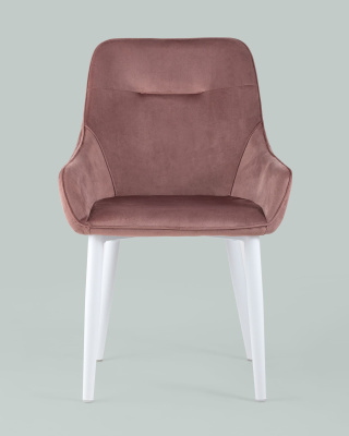 Стул Диана велюр пыльно-розовый ножки белые фото Стул Диана велюр пыльно-розовый ножки белые. Фото №5