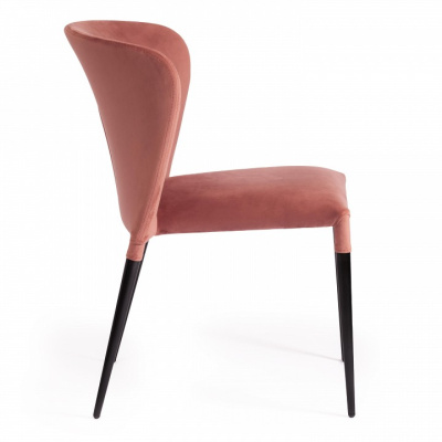 Стул ALVOR (mod. 715) ткань/металл, 48х65х86 см, высота до сиденья 51 см, коралловый barkhat 15 /черный (поставляется по 4 шт). Фото