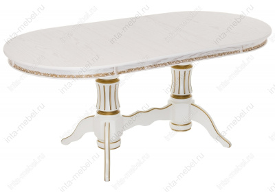 Стол Герцог молочный с золотой патиной. Фото №2