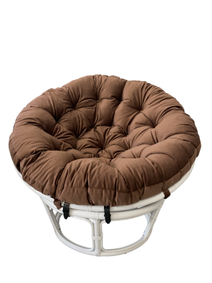 Кресло Папасан 23/01 с коричневой подушкой. Фото