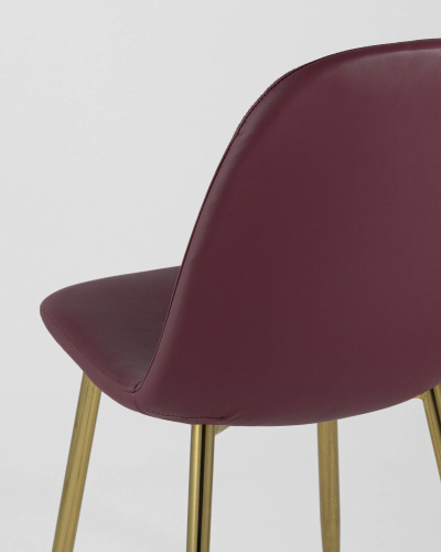 Стул Валенсия экокожа красная золотые ножки. Фото №8