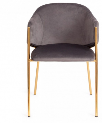 Стул  KRONOS (mod. 8158) металл/вельвет, серый/золотые ножки, G062-40 (поставляется по 2 шт). Фото №2