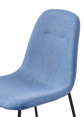 Стул C-1101 синий/матовый черный. Фото