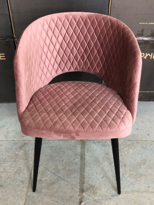 Стул Базель коралловый с прострочкой с черными ножками фото Стул Базель коралловый с прострочкой с черными ножками. Фото №5