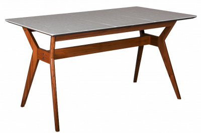 Стол Нарвик раскладной 140-180 ОРЕХ-Мрамор Бьянко фото Стол Нарвик раскладной 140-180 ОРЕХ-Мрамор Бьянко. Фото №2