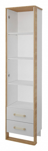 Сити СТЛ.336.02 Шкаф 1 дв. с 2-мя ящ. Бело-серый/Дуб небраска. Фото №2