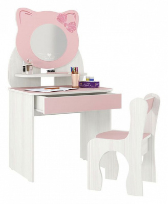 Набор детский Котенок, (600х370х1120) белый рамух/розовый фото Набор детский Котенок, (600х370х1120) белый рамух/розовый. Фото №2