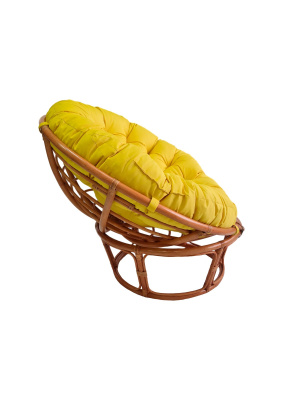 Кресло Папасан 23/01 с желтой подушкой. Фото